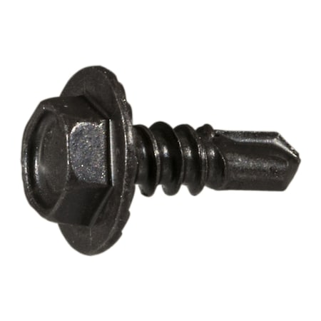 Midwest Fastener Self-Drilling Screw, #8 x 1/2 in, Brown Ruspert Steel Flange Hex Head External Hex Drive, 100 PK 54491